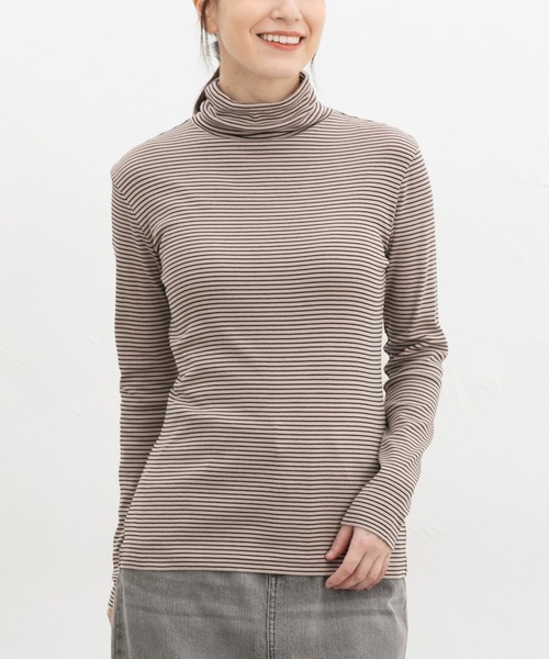 Honeys(ハニーズ)の「フライスボーダータートル(Tシャツ/カットソー・レディース・レッド系その他/グリーン系その他/ネイビー×ホワイト/ホワイト×ブラック/グレー系その他・L/LL/M/S)」の22枚目の写真