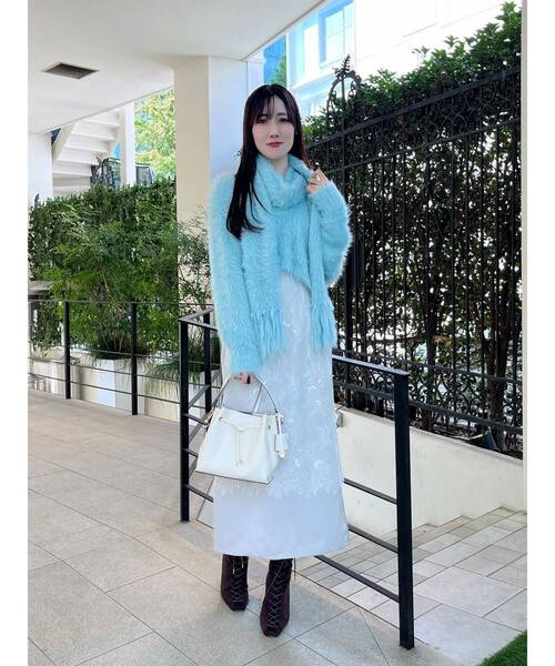 MERCURYDUO（マーキュリーデュオ）の「レースレイヤードナロースカート（スカート・レディース・イエロー/ライトグレー/チャコールグレー・SMALL/MEDIUM）」の8枚目の写真