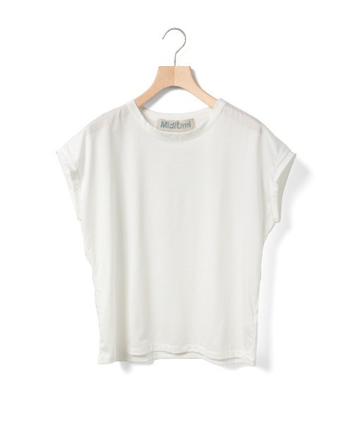 MidiUmi(ミディウミ)の「MidiUmi フレンチスリーブプルオーバー(Tシャツ/カットソー・レディース・オフホワイト/ブラック/カーキ/ブラウン・FREE)」の2枚目の写真