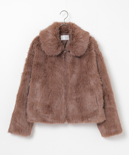 Honeys（ハニーズ）の「衿付ファーブルゾン（ブルゾン・レディース・ブラウン/ベージュ/アイボリー・S/M/L）」の18枚目の写真