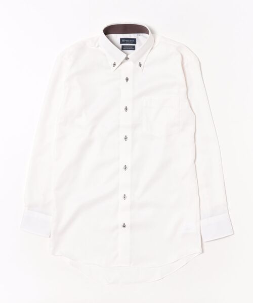 TOKYO SHIRTS（トウキョウシャツ）の「形態安定ノンアイロン ドゥエボットーニ 長袖ビジネスワイシャツ（ビジネスシャツ・メンズ・イエロー・首回り37cm-裄丈80cm/首回り39cm-裄丈80cm/首回り39cm-裄丈84cm/首回り41cm-裄丈82cm/首回り41cm-裄丈86cm/首回り42cm-裄丈82cm/首回り42cm-裄丈86cm/首回り43cm-裄丈82cm/首回り43cm-裄丈86cm）」の6枚目の写真