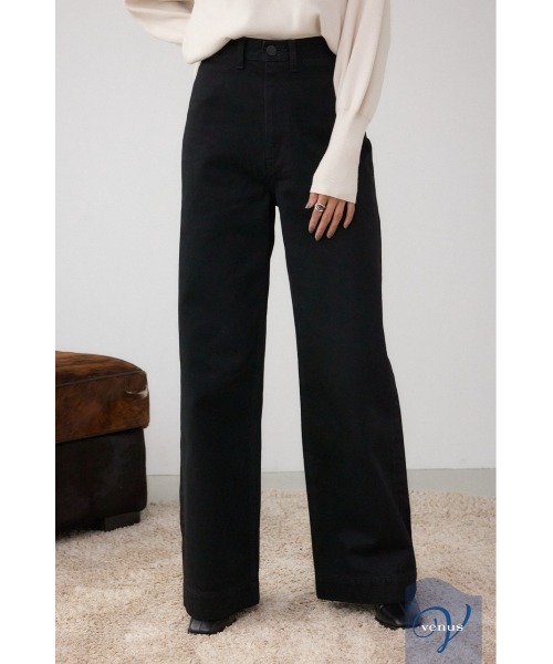 AZUL by moussy(アズールバイマウジー)の「AZUL DENIM VENUSワイドデニム(デニムパンツ・レディース・ワンウォッシュ/ブラック・SMALL/MEDIUM)」の2枚目の写真