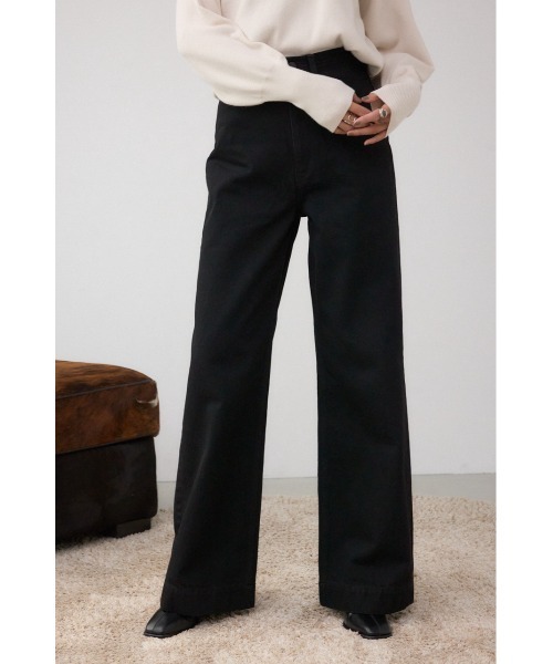 AZUL by moussy(アズールバイマウジー)の「AZUL DENIM VENUSワイドデニム(デニムパンツ・レディース・ワンウォッシュ/ブラック・SMALL/MEDIUM)」の3枚目の写真