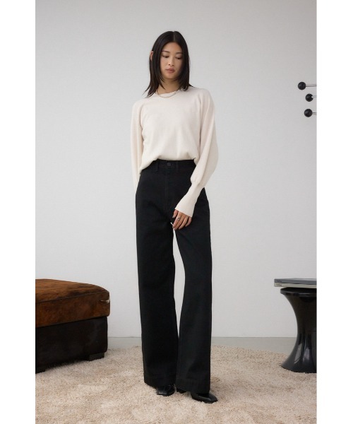 AZUL by moussy(アズールバイマウジー)の「AZUL DENIM VENUSワイドデニム(デニムパンツ・レディース・ワンウォッシュ/ブラック・SMALL/MEDIUM)」の4枚目の写真