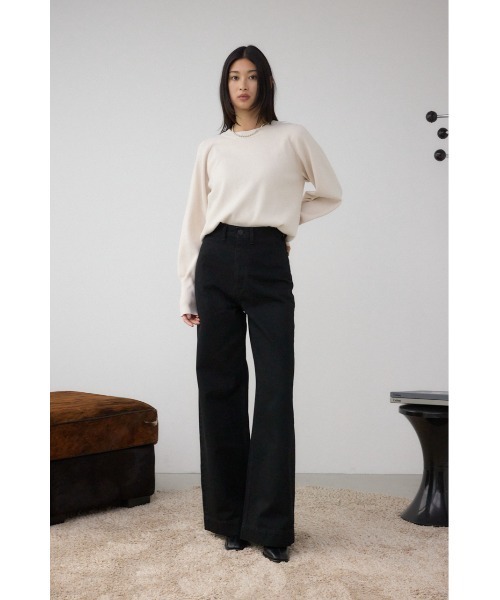 AZUL by moussy(アズールバイマウジー)の「AZUL DENIM VENUSワイドデニム(デニムパンツ・レディース・ワンウォッシュ/ブラック・SMALL/MEDIUM)」の5枚目の写真