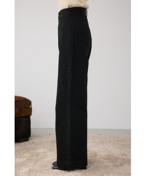 AZUL by moussy(アズールバイマウジー)の「AZUL DENIM VENUSワイドデニム(デニムパンツ・レディース・ワンウォッシュ/ブラック・SMALL/MEDIUM)」の7枚目の写真