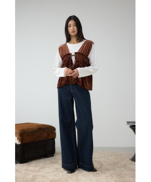 AZUL by moussy(アズールバイマウジー)の「AZUL DENIM VENUSワイドデニム(デニムパンツ・レディース・ワンウォッシュ/ブラック・SMALL/MEDIUM)」の15枚目の写真