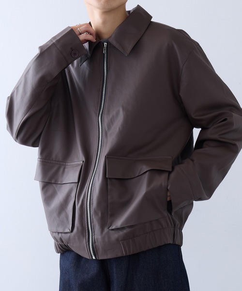 HAUS(ハウス)の「【HAUS】A2タイプライダースジャケット(その他アウター・メンズ・ブラウン/ブラック・LL/L/M)」の2枚目の写真