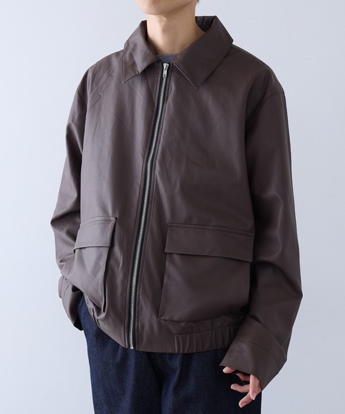 HAUS(ハウス)の「【HAUS】A2タイプライダースジャケット(その他アウター・メンズ・ブラウン/ブラック・LL/L/M)」の4枚目の写真