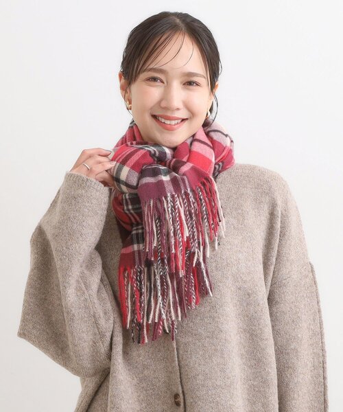 SHOO・LA・RUE(シューラルー)の「チェックストール(ストール/ショール・レディース・ブルー系1/レッド系3/ベージュ系1・00)」の4枚目の写真