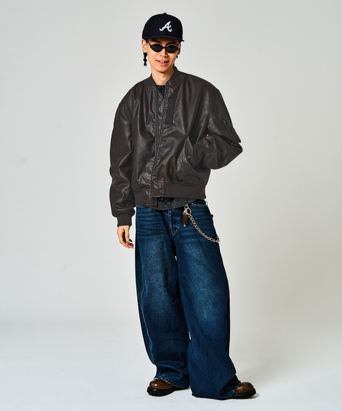 JOINT WORKS(ジョイントワークス)の「フェードレザー L-2B / Faded Faux Leather L-2B(ブルゾン・メンズ・ブラック/ブラウン・MEDIUM/LARGE)」の5枚目の写真