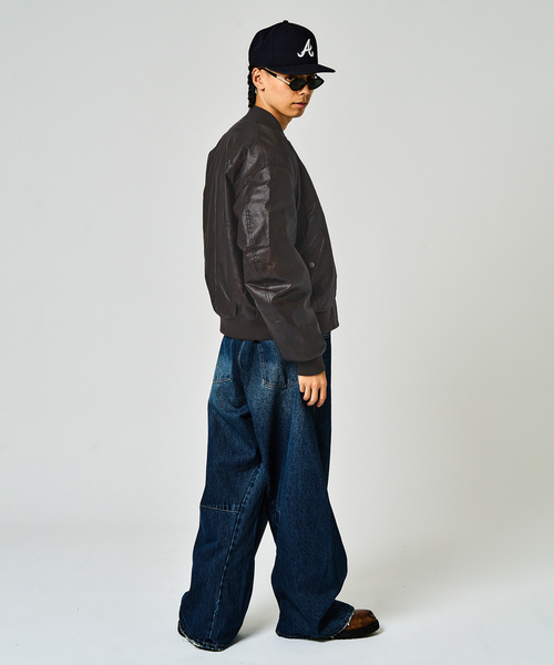 JOINT WORKS(ジョイントワークス)の「フェードレザー L-2B / Faded Faux Leather L-2B(ブルゾン・メンズ・ブラック/ブラウン・MEDIUM/LARGE)」の7枚目の写真