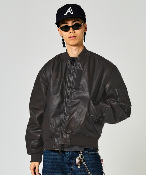 JOINT WORKS(ジョイントワークス)の「フェードレザー L-2B / Faded Faux Leather L-2B(ブルゾン・メンズ・ブラック/ブラウン・MEDIUM/LARGE)」の8枚目の写真
