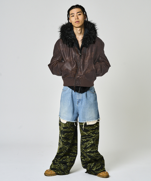 JOINT WORKS(ジョイントワークス)の「フェードレザー L-2B / Faded Faux Leather L-2B(ブルゾン・メンズ・ブラック/ブラウン・MEDIUM/LARGE)」の12枚目の写真