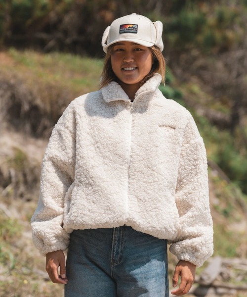 BILLABONG（ビラボン）の「BILLABONG レディース FUR BOA STAND LIGHT  ジャケット 【2025年秋冬モデル】 @autumn/ビラボンボアロゴワンポイントジップアップスタンドカラージャケット（ブルゾン・レディース・アイボリー/ブラック/ホワイト系その他・LARGE/MEDIUM）」の14枚目の写真