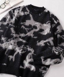 SlashDate（スラッシュデイト）の「【70】モヘアライク ダブルジャガード 総柄ニット（ニット/セーター）」