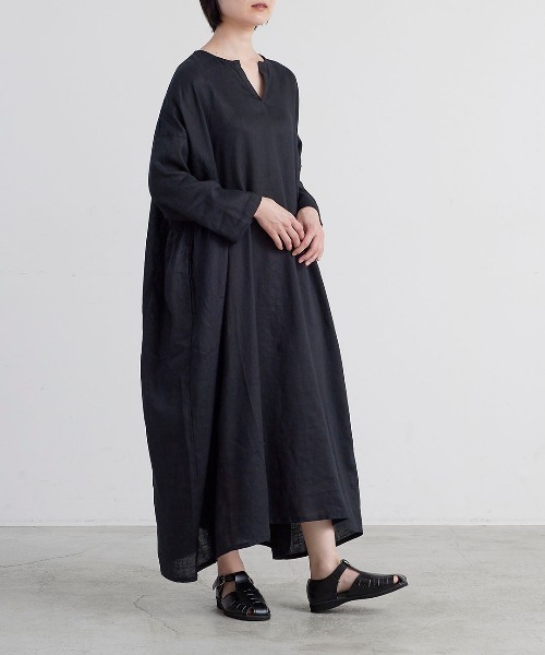 HEAVENLY(ヘブンリー)の「【 HEAVENLY / ヘブンリー 】Hemp Shirring Onepiece 2548012 DLI(ワンピース・レディース・ピンク/ブラック/ブルー・FREE)」の1枚目の写真