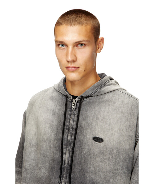 メンズ ジップアップデニムブルゾン D-OFFY-S（デニムジャケット