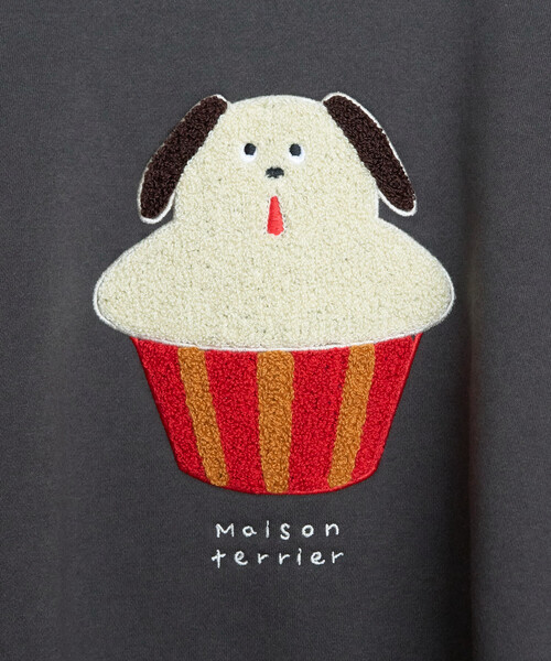 FREAK'S STORE（フリークスストア）の「限定展開　Maison terrier / メゾン・テリア サガラ刺繍 スウェット（スウェット・レディース・ブラック/ライトグレー・ﾌﾘ-）」の5枚目の写真