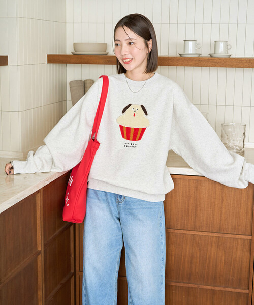 FREAK'S STORE（フリークスストア）の「限定展開　Maison terrier / メゾン・テリア サガラ刺繍 スウェット（スウェット・レディース・ブラック/ライトグレー・ﾌﾘ-）」の11枚目の写真