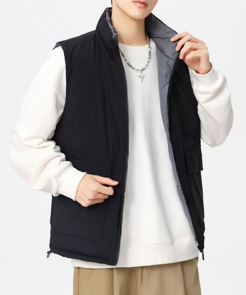 aimoha(アイモハ)の「リバーシブルベスト/reversible vest (AW)(ダウンベスト・メンズ・ブラック/グレー・LARGE/X-LARGE/XX-LARGE)」の2枚目の写真