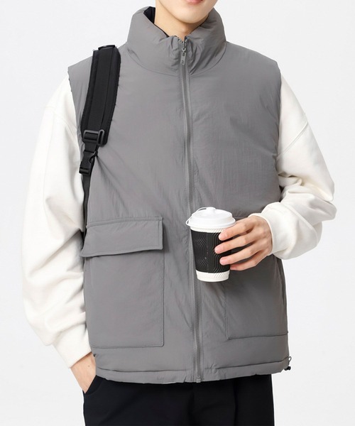 aimoha(アイモハ)の「リバーシブルベスト/reversible vest (AW)(ダウンベスト・メンズ・ブラック/グレー・LARGE/X-LARGE/XX-LARGE)」の6枚目の写真