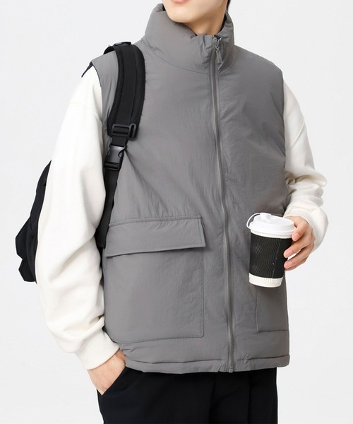aimoha(アイモハ)の「リバーシブルベスト/reversible vest (AW)(ダウンベスト・メンズ・ブラック/グレー・LARGE/X-LARGE/XX-LARGE)」の7枚目の写真