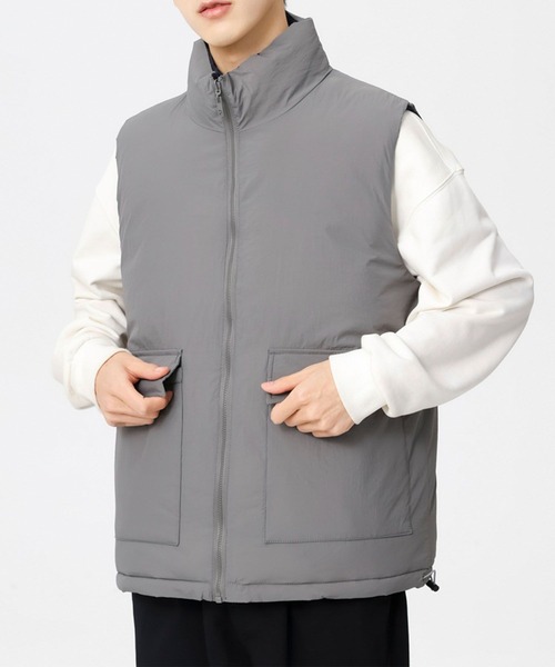 aimoha(アイモハ)の「リバーシブルベスト/reversible vest (AW)(ダウンベスト・メンズ・ブラック/グレー・LARGE/X-LARGE/XX-LARGE)」の8枚目の写真