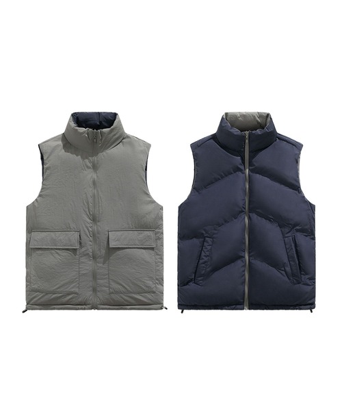 aimoha(アイモハ)の「リバーシブルベスト/reversible vest (AW)(ダウンベスト・メンズ・ブラック/グレー・LARGE/X-LARGE/XX-LARGE)」の4枚目の写真