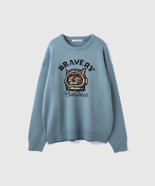 VICKY(ビッキー)の「アニマルジャカードニットプルオーバー≪手洗い可能≫(ニット/セーター・レディース・ブラック/ライトブルー/レッド・M)」の4枚目の写真