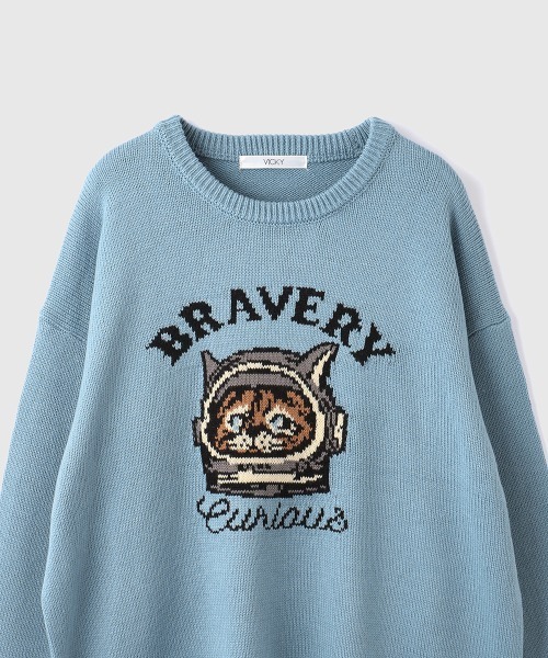 VICKY(ビッキー)の「アニマルジャカードニットプルオーバー≪手洗い可能≫(ニット/セーター・レディース・ブラック/ライトブルー/レッド・M)」の6枚目の写真