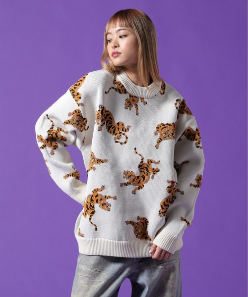 DANKE SCHON(ダンケシェーン)の「【WEB&DEPOT限定】DankeSchon/ダンケシェーン/AIRY TIGER KNIT(ニット/セーター・レディース・ブラック/ホワイト系2・XL/L/M)」の14枚目の写真