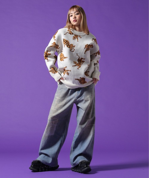 DANKE SCHON(ダンケシェーン)の「【WEB&DEPOT限定】DankeSchon/ダンケシェーン/AIRY TIGER KNIT(ニット/セーター・レディース・ブラック/ホワイト系2・XL/L/M)」の17枚目の写真
