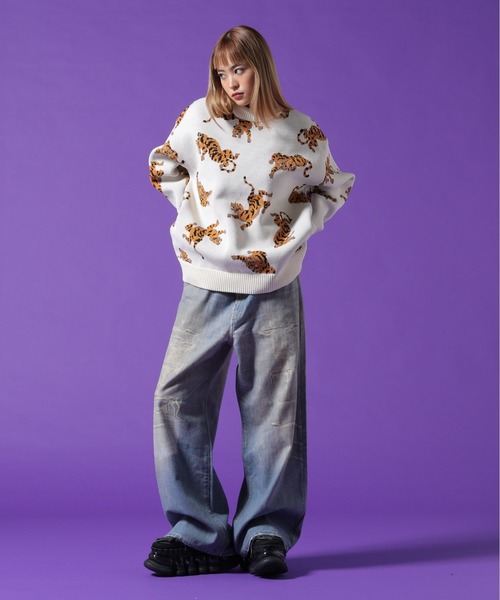 DANKE SCHON(ダンケシェーン)の「【WEB&DEPOT限定】DankeSchon/ダンケシェーン/AIRY TIGER KNIT(ニット/セーター・レディース・ブラック/ホワイト系2・XL/L/M)」の19枚目の写真
