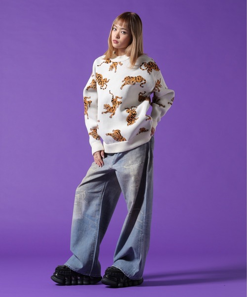 DANKE SCHON(ダンケシェーン)の「【WEB&DEPOT限定】DankeSchon/ダンケシェーン/AIRY TIGER KNIT(ニット/セーター・レディース・ブラック/ホワイト系2・XL/L/M)」の20枚目の写真