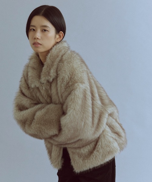 EN NEUME(エンノイム)の「Faux Fur Jacket(その他アウター・レディース・ベージュ/ブラウン/キャメル・FREE)」の2枚目の写真