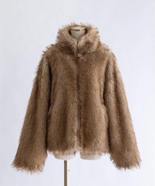 EN NEUME(エンノイム)の「Faux Fur Jacket(その他アウター・レディース・ベージュ/ブラウン/キャメル・FREE)」の4枚目の写真