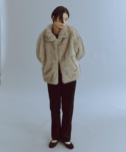 EN NEUME(エンノイム)の「Faux Fur Jacket(その他アウター・レディース・ベージュ/ブラウン/キャメル・FREE)」の18枚目の写真