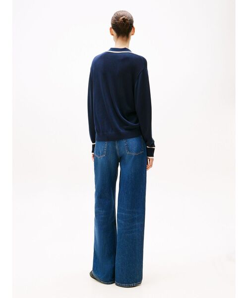 TOMMY HILFIGER(トミーヒルフィガー)の「リヨセルシルクポロニット(ニット/セーター・レディース・ネイビー・XX-SMALL)」の4枚目の写真