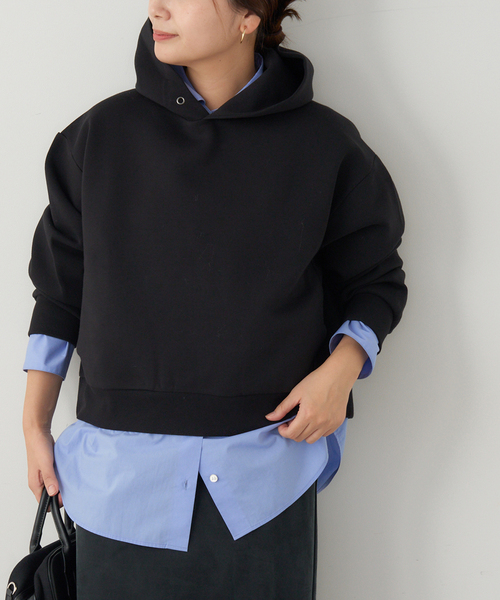 JOURNAL STANDARD（ジャーナルスタンダード）の「CTダンボールフードプルオーバー（パーカー・レディース・グレー/ブラック・FREE）」の9枚目の写真