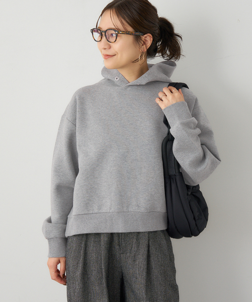JOURNAL STANDARD（ジャーナルスタンダード）の「CTダンボールフードプルオーバー（パーカー・レディース・グレー/ブラック・FREE）」の12枚目の写真