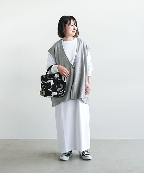 SOLAMONAT（ソラモナ）の「ペンネ天竺ロングスリーブワンピース（ワンピース・レディース・杢グレー/ヘザーチャコール/ホワイト/ブラック/ブラウン・L/M）」の15枚目の写真