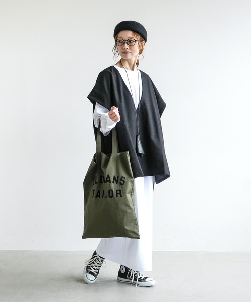 SOLAMONAT（ソラモナ）の「ペンネ天竺ロングスリーブワンピース（ワンピース・レディース・杢グレー/ヘザーチャコール/ホワイト/ブラック/ブラウン・L/M）」の13枚目の写真