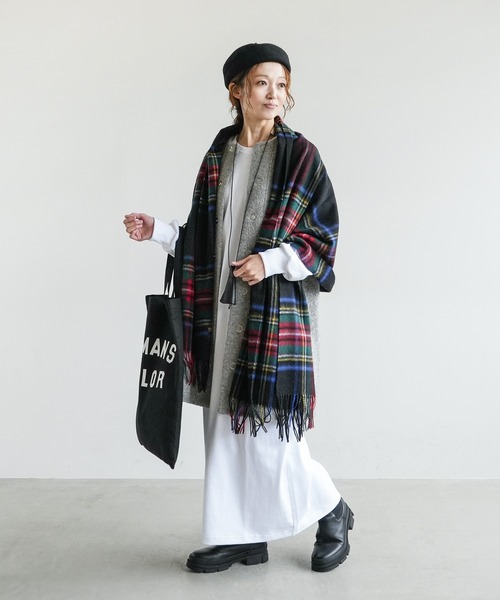 SOLAMONAT（ソラモナ）の「ペンネ天竺ロングスリーブワンピース（ワンピース・レディース・杢グレー/ヘザーチャコール/ホワイト/ブラック/ブラウン・L/M）」の12枚目の写真
