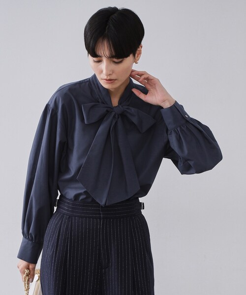 セール】ボウタイブラウス【洗濯機OK】（シャツ/ブラウス）｜OPAQUE