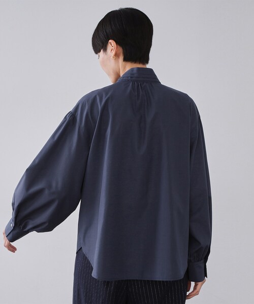 OPAQUE.CLIP(オペークドットクリップ)の「ボウタイブラウス【洗濯機OK】(シャツ/ブラウス・レディース・ネイビー/ダークブラウン/ホワイト・38/40/42)」の18枚目の写真