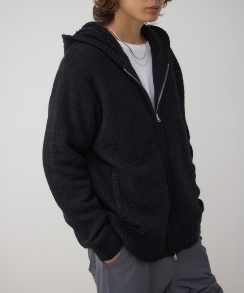 ミナペルホネン　黒 ジップアップパーカー　38 ウール100% ミナペルホネン 黒 ジップアップパーカー 38 ウール100% ミナ