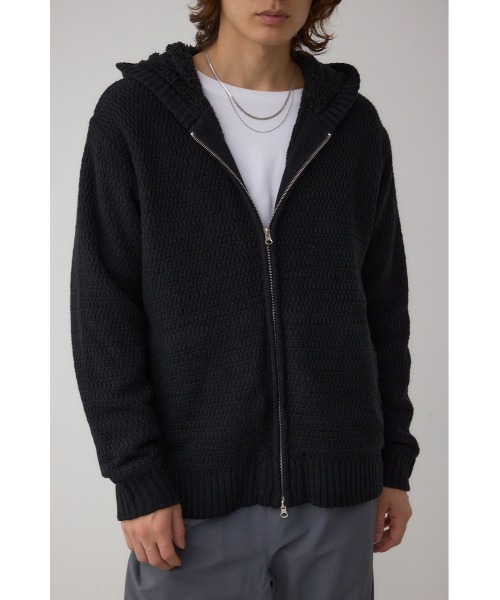 セール】ガーターボアジップニット フーディー（パーカー）｜AZUL BY