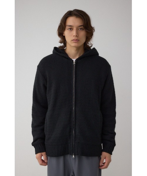 AZUL by moussy（アズールバイマウジー）の「ガーターボアジップニット フーディー（パーカー・メンズ・ブラック系その他/ブラック・MEDIUM/LARGE）」の6枚目の写真