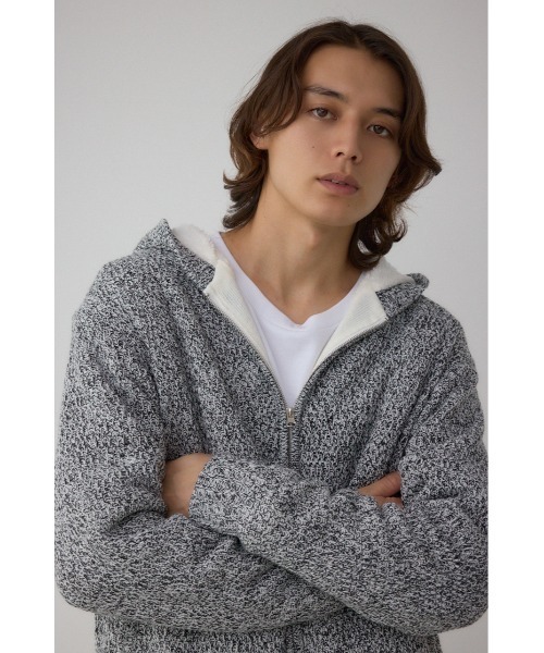 AZUL by moussy（アズールバイマウジー）の「ガーターボアジップニット フーディー（パーカー・メンズ・ブラック系その他/ブラック・MEDIUM/LARGE）」の17枚目の写真